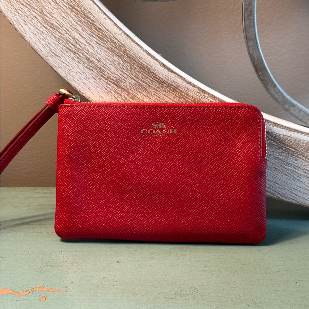 Coach Red Leather Wristlet